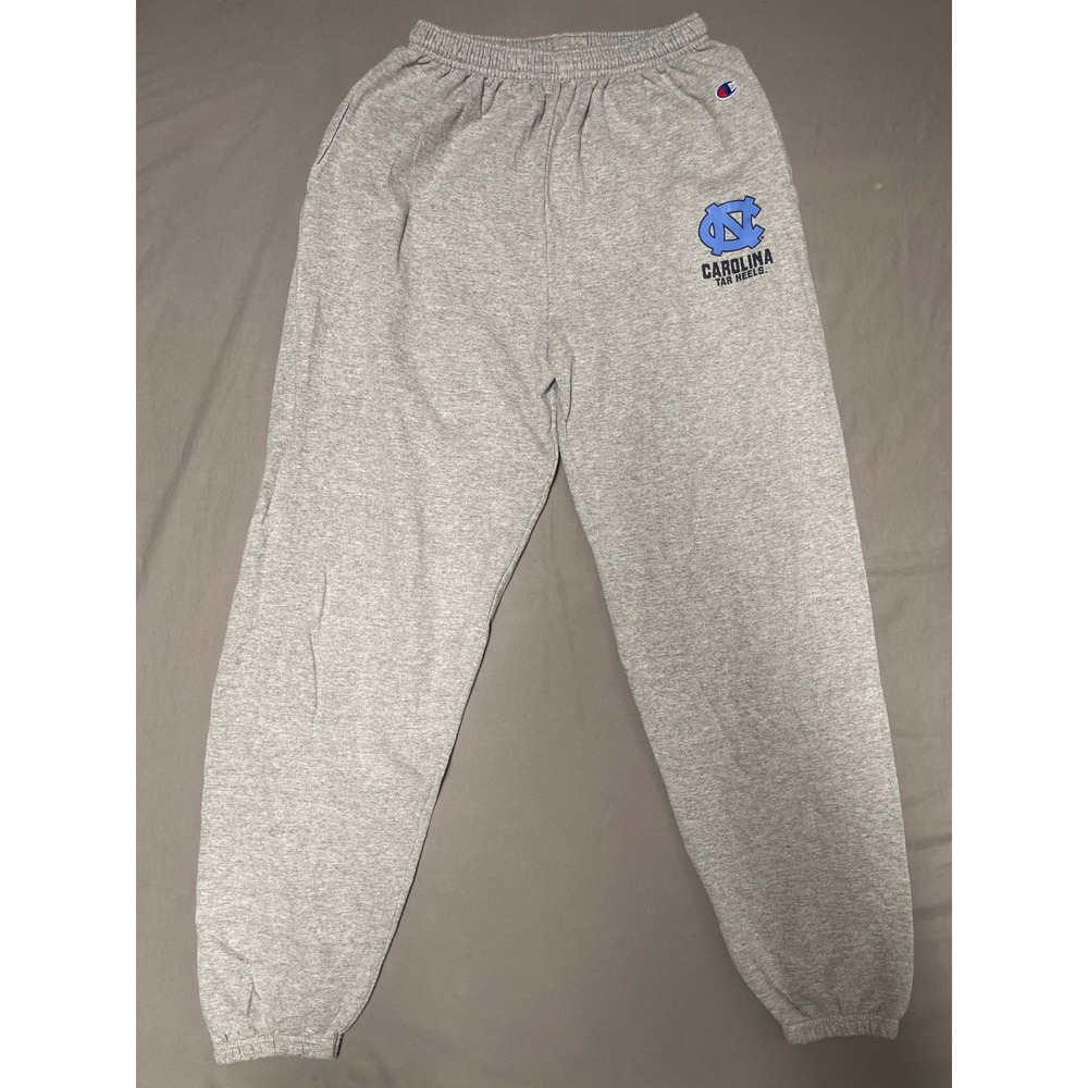 Champion Mens North Carolina Tar Heels Sweatpants Gray Fleece Joggers Large